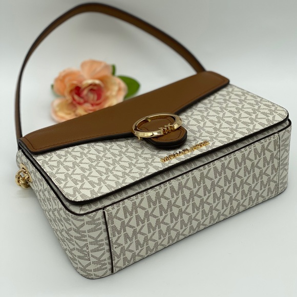 MICHAEL KORS WANDA MEDIUM SHOULDER CROSSBODY VANIL - Picture 12 of 16